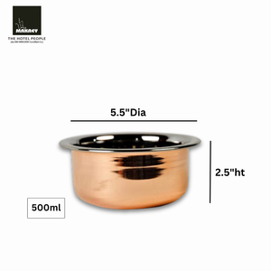 Patti redondo de cobre puro Premium con tapa Material de acero inoxidable para restaurante Hotel uso doméstico proveedor indio a granel - Product Image 2