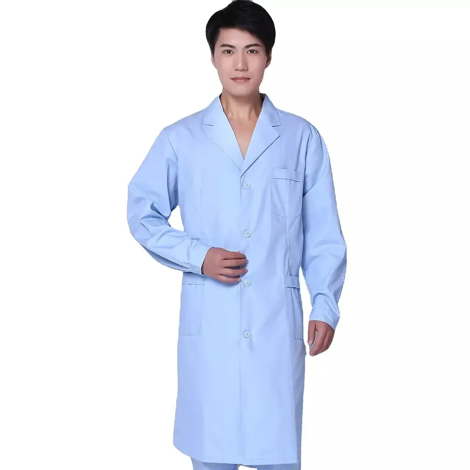 Wholesale Hot Sale Low MOQ Doctor Uniform Print Logo Doctor Lab Coat Uniform Classical Men Factory Price Adults