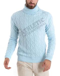 Suéteres de cuello alto de punto transpirable OEM de alta calidad para hombres, ropa informal lisa, suéter de invierno de manga larga de Color sólido para hombres 2025 - Product Image 3
