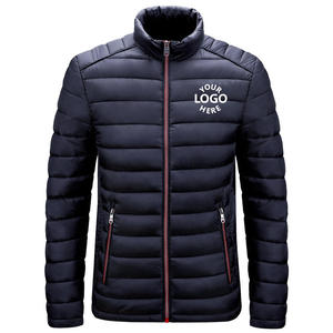 Wholesale Premium Quality <b>Men's</b> Puffer <b>Jacket</b> Winter Custom Logo Print Zipper Stand Waterproof Full Sleeves <b>Canvas</b> Material - Product Image 1