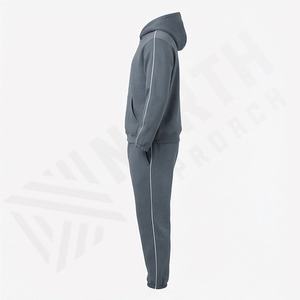 Ensemble de survêtement de sport pour homme personnalisé, sweat-shirt à capuche, 100% coton, tissu respirant, logo personnalisé, course à pied, survêtement de sport de plein air, ensemble de vêtements de sport - Product Image 3
