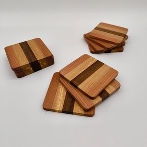 Collection de dessous-de-verre en bois rustique et élégant pour la maison, avec des matériaux écologiques et une construction solide - Product Image 5
