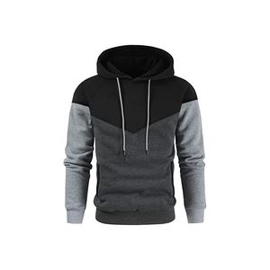 Sweat-shirts à capuche personnalisés pour hommes, couleur contrastée unie, saison hivernale, polyester/coton, polaire, écologiques, respirants - Product Image 3