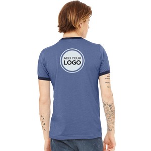 Venta al por mayor unisex relajado ajuste personalizado logotipo de los hombres de algodón/poliéster Ringer camiseta - Product Image 4