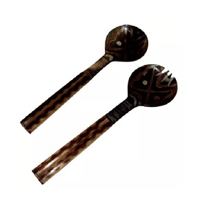 Ustensiles de cuisine en corne de buffle naturelle, serveur à salade, artisanat écologique, personnalisable, passe au lave-vaisselle, pour hôtels - Product Image 4