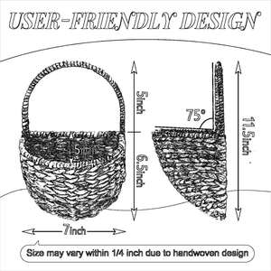 Handwoven Natural Water Hyacinth Wall Hanging <b>Basket</b> Handmade Storage <b>Basket</b> Wholesale eco-friendly Made by VgreenArt in Vietnam - Product Image 4