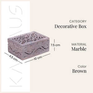 กล่องเก็บเครื่องประดับหินอ่อนแกะสลักด้วยมือสไตล์วินเทจ กล่องสมบัติสุดหรู - Product Image 4