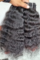 Ekstensi rambut manusia India Virgin lembut bebas kusut ditarik tunggal Remy tekstur keriting alami India Selatan