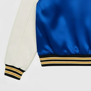 Chaqueta Bomber Varsity de Cuero con Parches y Logotipo Personalizado de Diseñador OEM de Alta Calidad para Hombre - Product Image 5