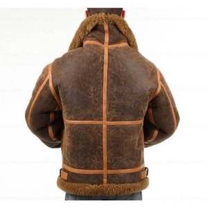 Chaqueta de Cuero Genuino con Capucha y Cremallera para Hombre, Talla Grande, Diseño de Piel de Oveja, Impermeable, Cortavientos y Cálida, en Oferta - Product Image 4