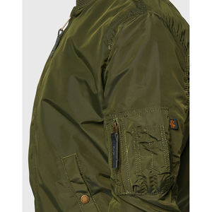 Chaqueta de bombardero transpirable de color sólido con cremallera completa para hombre, chaqueta de bombardero ligera de calidad superior para hombre - Product Image 5