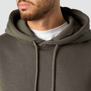 Sweat à capuche en molleton 100% coton de haute qualité pour hommes Logo personnalisé Streetwear mode Style régulier thermique pour l'hiver - Product Image 5