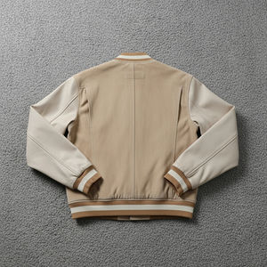 Veste d'hiver hip hop en laine de qualité supérieure pour hommes avec manche en cuir chaude Vente en gros - Product Image 4