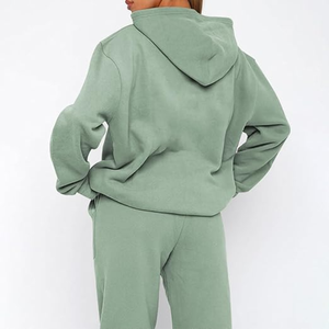 Conjunto Deportivo de Dos Piezas para Mujer, Transpirable, para Invierno, Ropa Deportiva Activa, Manga Larga, Sudadera con Capucha, Pantalones Holgados para Correr - Product Image 4