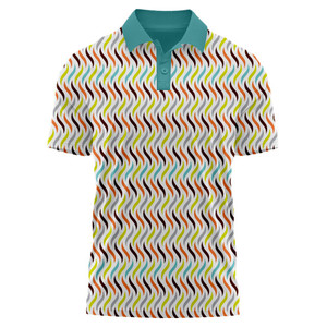 Camisa de Golf de Alta Gama para Hombre, Manga Corta, Bordado 3D, Logotipo Personalizado, Diseño Sólido, Antiarrugas, Spandex/Poliéster, Corte Regular - Product Image 3