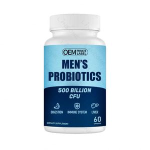 Probiotiques OEM pour Hommes 500 Milliards de UFC Santé Digestive Intestinale 60 Comprimés 2 Capsules Quotidiennes - Product Image 1