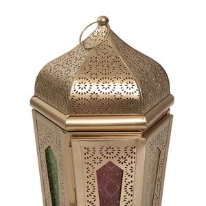 2026 Ramadan Decorations Metal Table Top Moroccan <b>Candle</b> <b>Lantern</b> with Colorful Glass for Home Decor - Product Image 3
