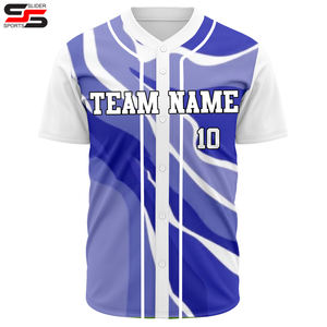 ชุดเสื้อเจอร์ซีย์สำหรับเล่นเบสบอลทีมกีฬาแห้งเร็วผ้าโพลีเอสเตอร์ซับลิเมชันมีกระดุมพิมพ์100% - Product Image 6