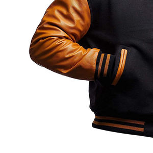 Veste de baseball coupe-vent Letterman College pour homme Veste en laine unie 100% avec manches en cuir Meilleures vestes d'université - Product Image 3