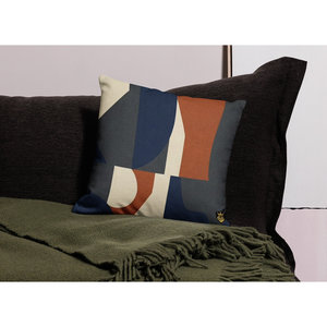 Federa Quadrata Premium Indaco 16x16 18x18 20x20 Geometrica Lavabile in Lavatrice 100% Poliestere con Cerniera Nascosta Federa di Lusso - Product Image 2