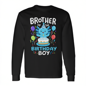 Maglietta promozionale a maniche lunghe coordinata per la famiglia del fratello dello compleandante con stampa Axolotl - Product Image 3