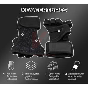 Gants d'entraînement hommes Poignet Wrap Support Protection complète de la paume Grip Gants d'haltérophilie Exercice Cross Training Pull Ups Fitness - Product Image 5