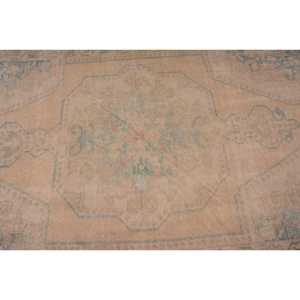 Turkish Vintage Rug, Area 4.5x7.1 ft (136x217 cm) Rug, <b>Brown</b> Ikat <b>Wool</b> Rug - Product Image 5