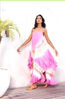 Robe longue décontractée en coton pour femme, idéale pour la plage, les fêtes et les vacances d'été, faite à la main, tie-dye, taille naturelle, fabricant et exportateur indien
