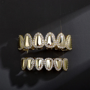 Grilles dentaires personnalisées VVS Moissanite Diamond sur mesure Mens Hip Hop Jewelry 925 Sterling Silver Iced Out Grillz For Dents - Product Image 1