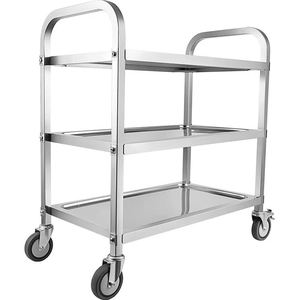 Estante de vino de acero inoxidable para Bar, carrito de cocina para servir comida y vasos de hotel, carrito de bar para catering en casa - Product Image 3