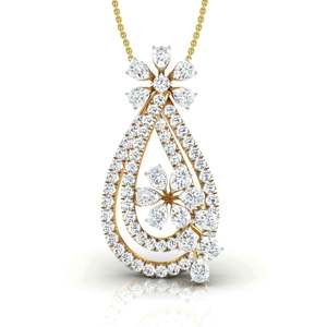 Colgante de diamante redondo Twinkling Pear de 1.24 ct, color E-F, claridad VVS-VS, diamante cultivado en laboratorio en oro de 14K, para ocasiones especiales y fiestas. - Product Image 2