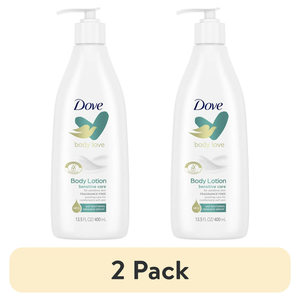 (2 packs) Lotion pour le corps Dove Body Love Sensitive Care, adoucissante, non grasse, pour peaux sèches, sans parfum, 13,5 oz - Product Image 4