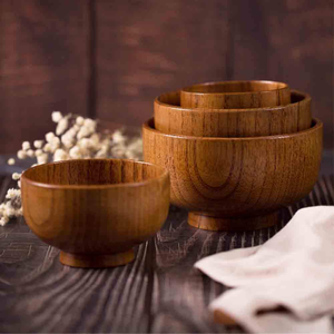 Ensaladera Redonda Ligera de Madera Maciza Ecológica Pulida para Frutas y Sopa - Product Image 5