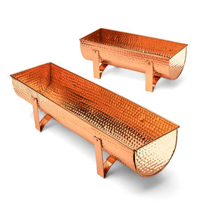 Classic Style Copper Plated Galvanized Steel <b>Window</b> <b>Flower</b> <b>Box</b> Planter <b>For</b> Indoor Outdoor Garden Decor With Drainage Holes - Product Image 2