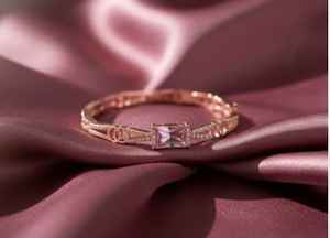 Lujo Rosa Rodio Polaco Estilo de lujo Kada Designer CZ AD Full Stone Party Wear Joyería para mujeres y damas de honor - Product Image 4