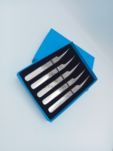 Sustainable Stainless Steel Silver Mirror Polish <b>Eyelash</b> <b>Tweezers</b> Straight Isolation Diamond Grip Lash Extension <b>Tweezer</b> - Product Image 4