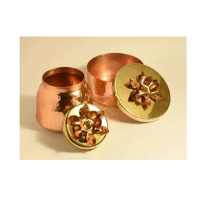 Bol de fruits secs en cuivre prix bol de service décoratif bol de fruits secs en gros avec couvercle en laiton pour petite taille - Product Image 4