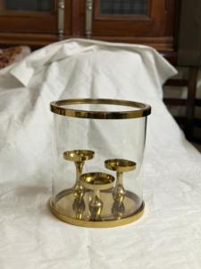 Modern Design Handmade Christmas Candlestick <b>Holder</b> Glass Votive Metal Plate Base with 3 Arms Decorative Pillar <b>Candle</b> <b>Holder</b> - Product Image 2