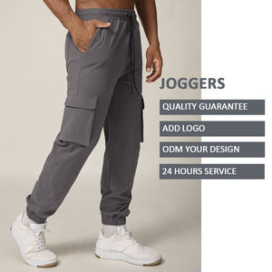Pantalones transpirables informales de primera calidad para hombre, pantalones de chándal para exteriores con múltiples bolsillos y cordón alto, ropa de entrenamiento elástica cómoda - Product Image 2