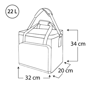 กระเป๋าใส่อาหารกลางวันหุ้มฉนวน22ลิตรพร้อมสายคล้องไหล่ที่สะดวกสบายกันน้ำมีการปิดซิปสำหรับการขนส่งง่าย - Product Image 2