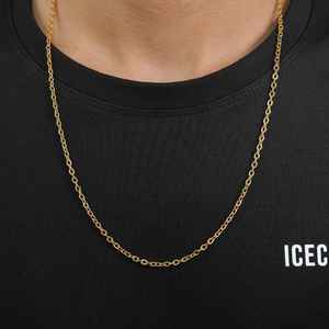 Cadena de Oro 14K, Eslabones Tipo Cuerda de 3MM, Bañada en Rodio Blanco y Amarillo, Joyería Religiosa y de Boda Moderna - Product Image 5