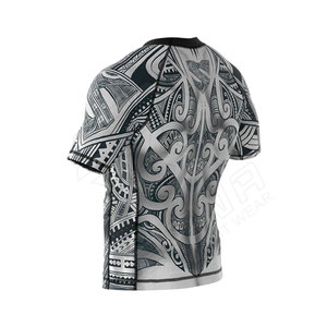 MMA Rash Guard Chemise de compression à manches courtes imprimée sur mesure Impression numérique Design camouflé pour hommes OEM antibactérien Séchage rapide - Product Image 6
