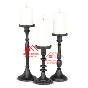 Centres de table nouveauté métal aluminium T support de lumière argent fini aluminium coulé bougeoirs pour le dîner - Product Image 3