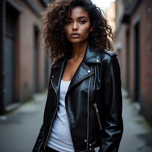 Chaqueta de cuero de Letterman de moda para mujer, chaqueta de cuero más blanca de otoño, chaquetas de cuero de Letterman personalizadas para mujer - Product Image 6