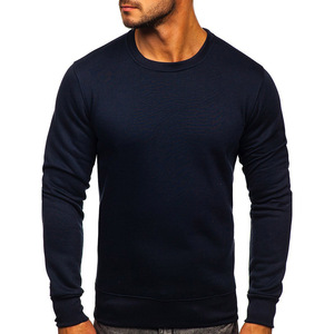 Vente en gros de sweat uni en coton pour hommes avec poignets côtelés pull à col rond en tissu doux et lourd pour un usage quotidien - Product Image 6