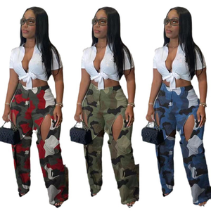 Summer Autumn <strong>Womens</strong> Camouflage <strong>Trousers</strong> Casual Ladies Hollow Out Sweatpants <strong>Camo</strong> Pants 2026 - Product Image 1