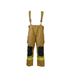 Bombero desgaste ignífugo bajo precio resistente al fuego reflectante usado aramida bosque tela bombero fuego trajes - Product Image 4