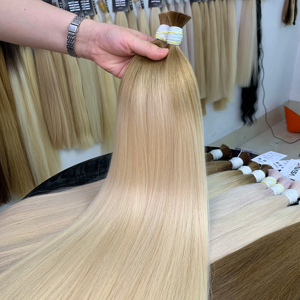 Precio al por mayor a granel 100g extensiones de cabello virgen fuerte y sedoso doble dibujado 28 pulgadas colores claros - Product Image 1