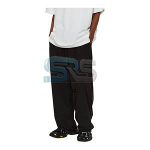 Pantalons pour hommes lavés de haute qualité pantalons de survêtement évasés avec poches latérales 100% coton Joggers coupe ample Style Streetwear pour l'hiver - Product Image 1