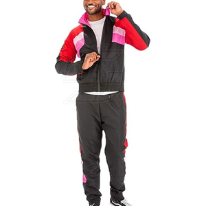 Ensemble survêtement court à capuche personnalisé OEM, 2 pièces, fermeture à cordon, léger, en nylon, pour homme - Product Image 4